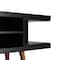 Manhattan Comfort Utopia 53.14" TV Stand with Splayed Wooden Legs and 4 Shelves in Black 19653 - alternate 3